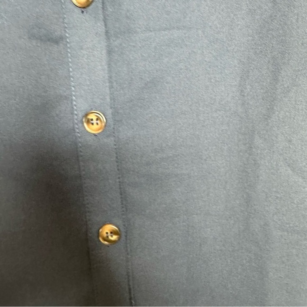 Bloomchic Navy Blue Solid Lace Trim Button Up Las… - image 7